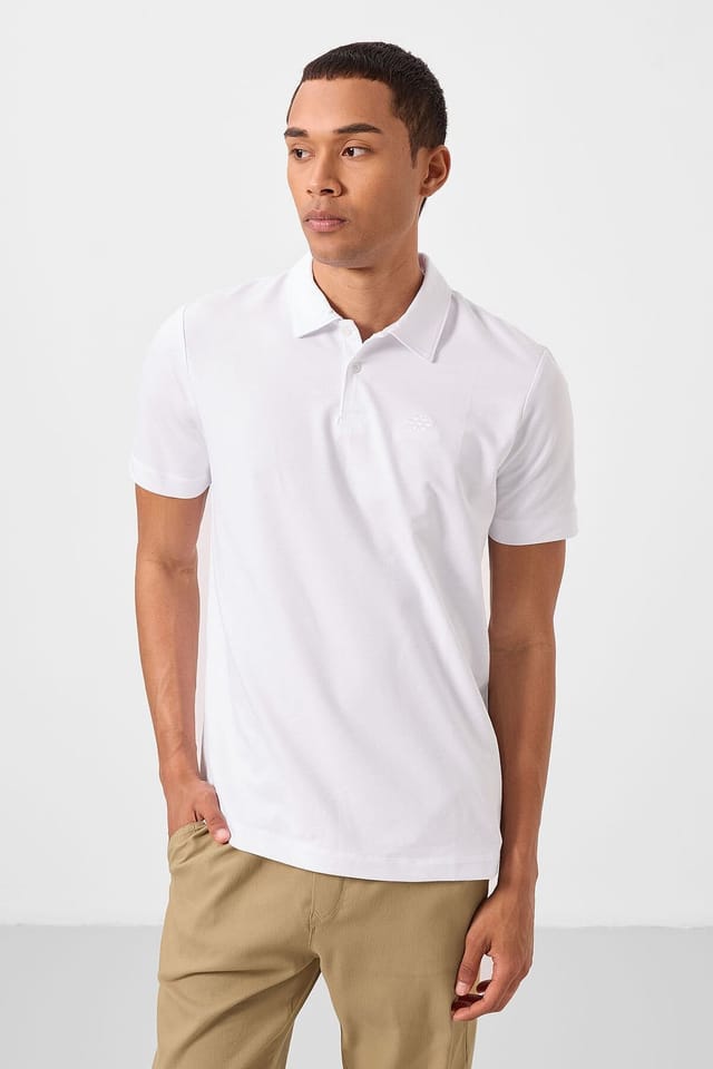 Tommy Life Tommy Life Men's Cotton-Blend Polo T-Shirt in Off-White - 3