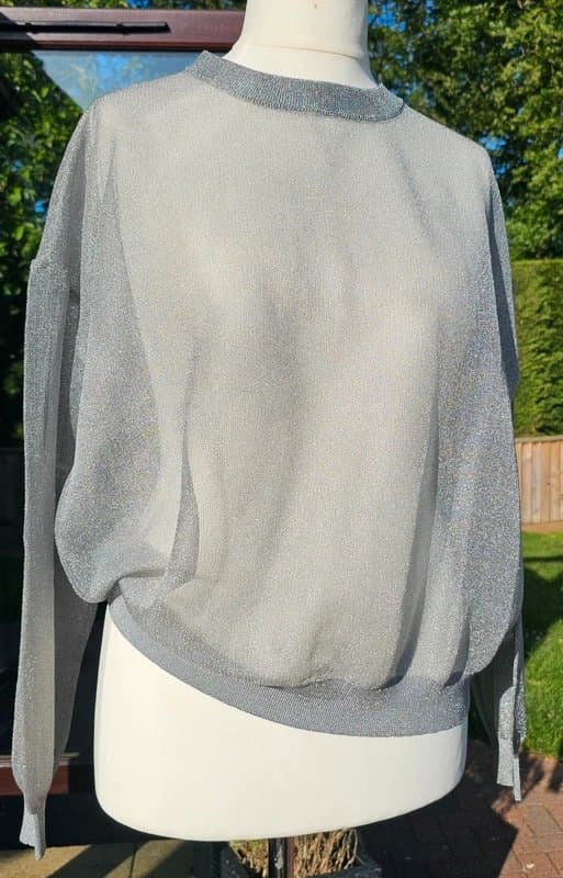 Never Fully Dressed Never fully dressed silver sheer fine knit size XL