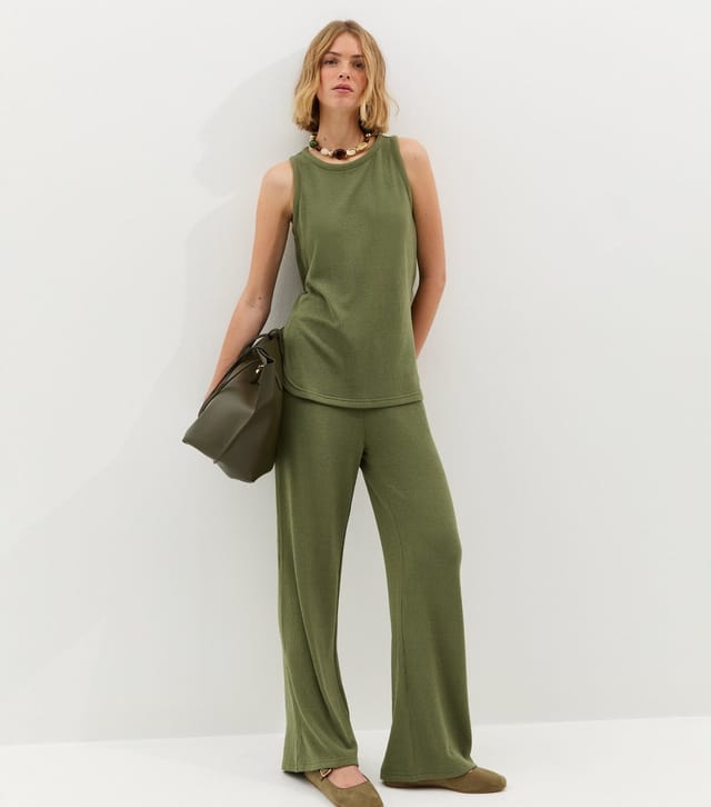 New Look Women's Khaki Textured Vest Top New Look - 3