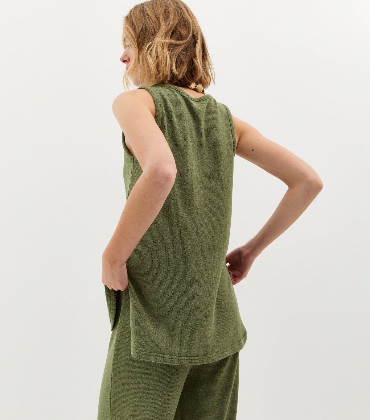 New Look Women's Khaki Textured Vest Top New Look - 4
