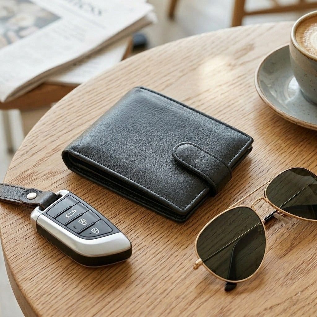 Woodland Leathers Woodland Leathers Men's Men's RFID Leather Wallet with Zip Coin Pocket in Black - 4