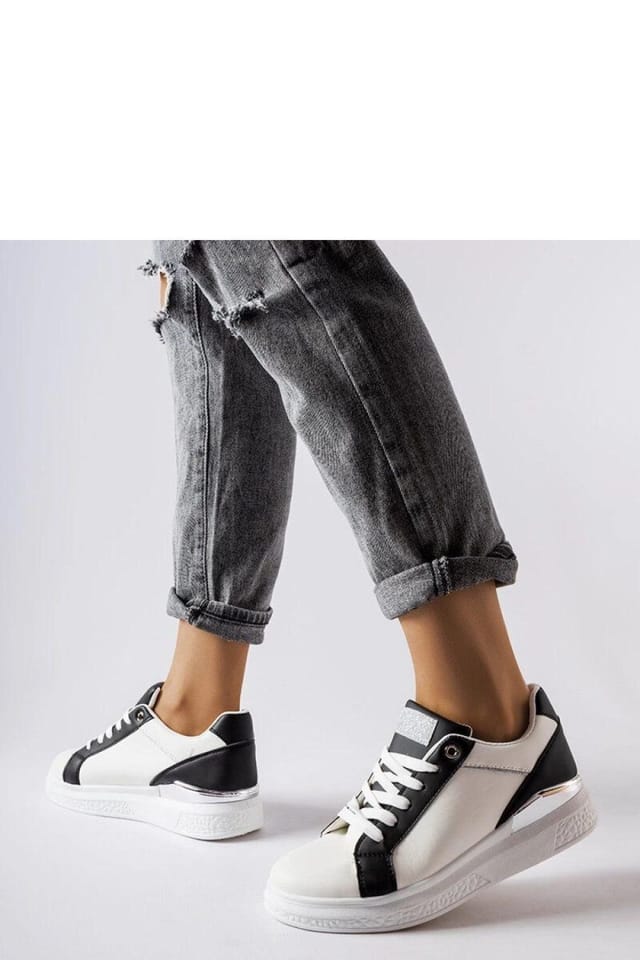 Love Lace Love Lace Women's Elegant Palais Sneakers in Black & White with Silver Accent - 3