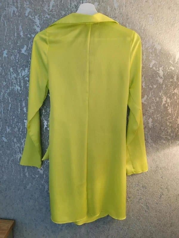 New Look New look lime green satsytin tunic wrap dress top UK 12 Brand new with tags on