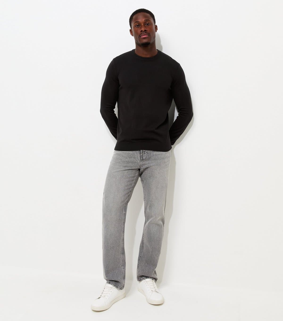New Look Men's Light Grey Regular Straight Leg Jeans New Look