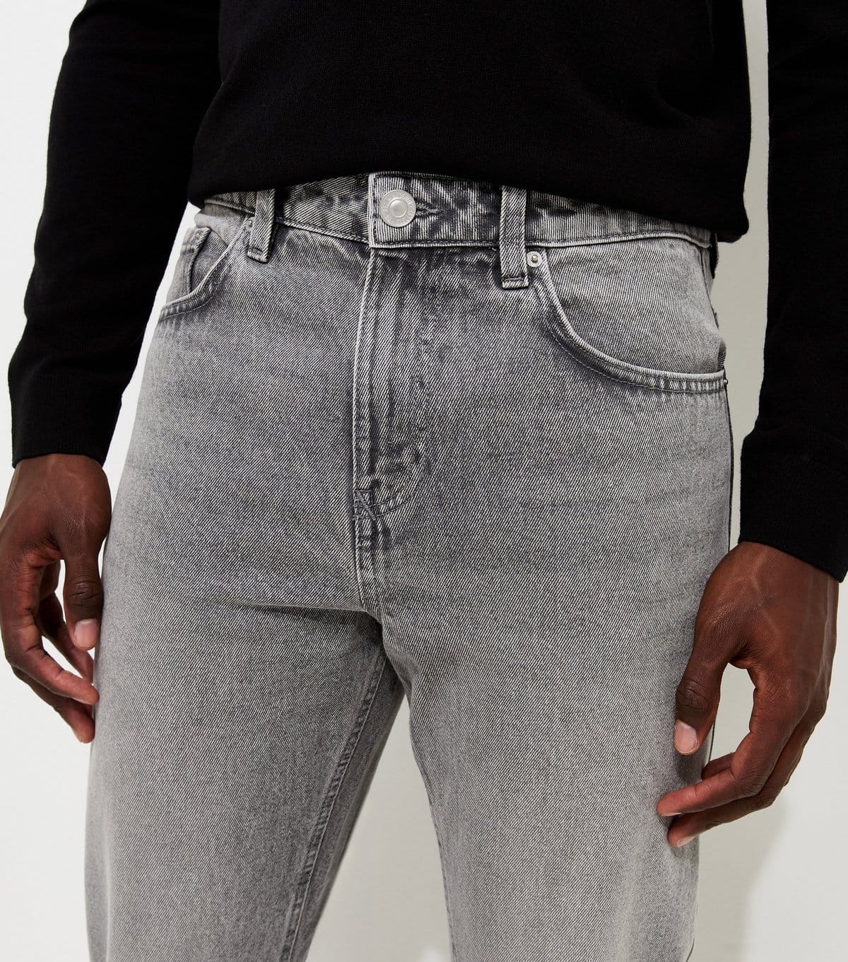 New Look Men's Light Grey Regular Straight Leg Jeans New Look - 4