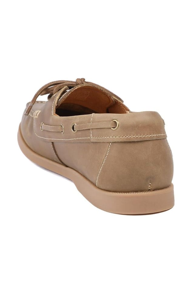 Jones Bootmaker Jones Bootmaker Men's Partington Leather Lace Up Boat Shoes in Light Brown - 3