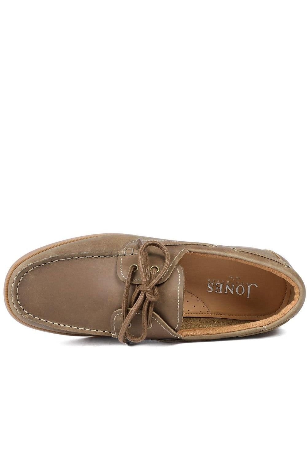 Jones Bootmaker Jones Bootmaker Men's Partington Leather Lace Up Boat Shoes in Light Brown - 4
