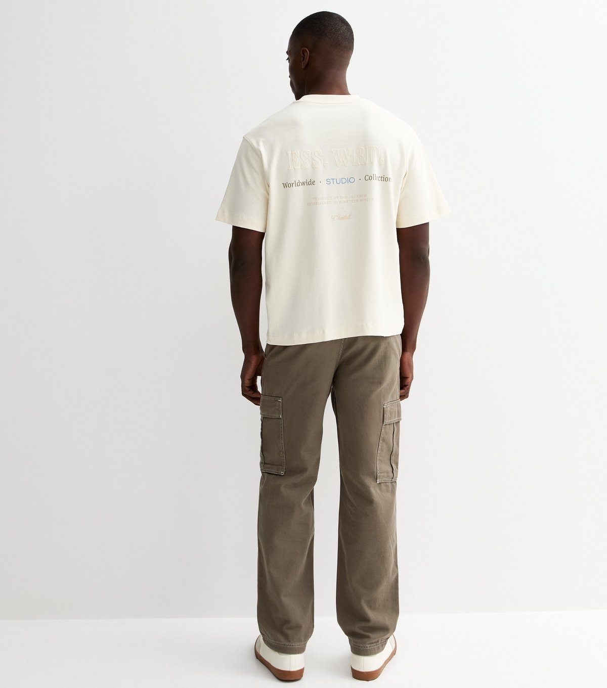 jack & jones Men's Jack and Jones Light Brown Contrast Trim Stitch Cargo Trousers Jack & Jones New Look - 4