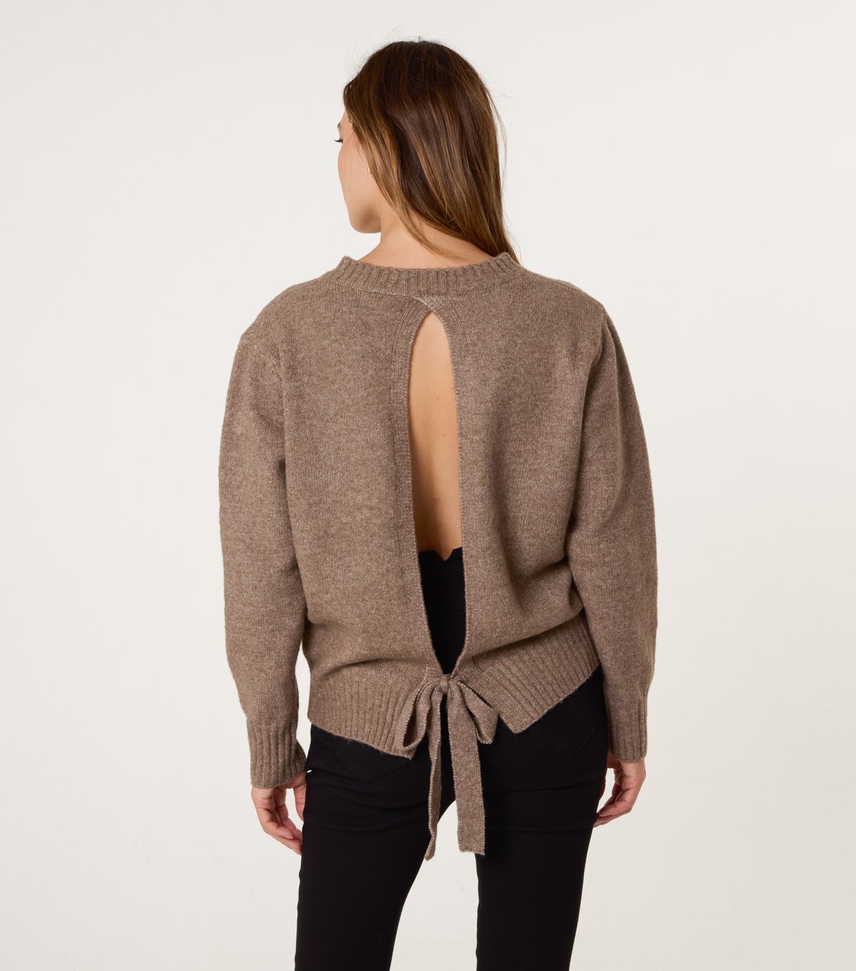 Blue Vanilla Women's Brown Knotted Back Jumper Blue Vanilla New Look - 4