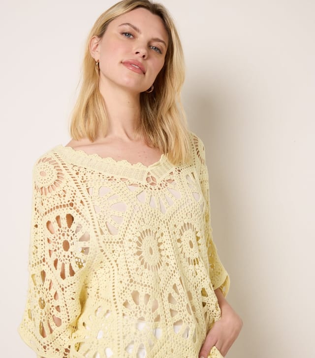Blue Vanilla Women's Light Yellow Floral Pattern Crochet Top Blue Vanilla New Look - 3