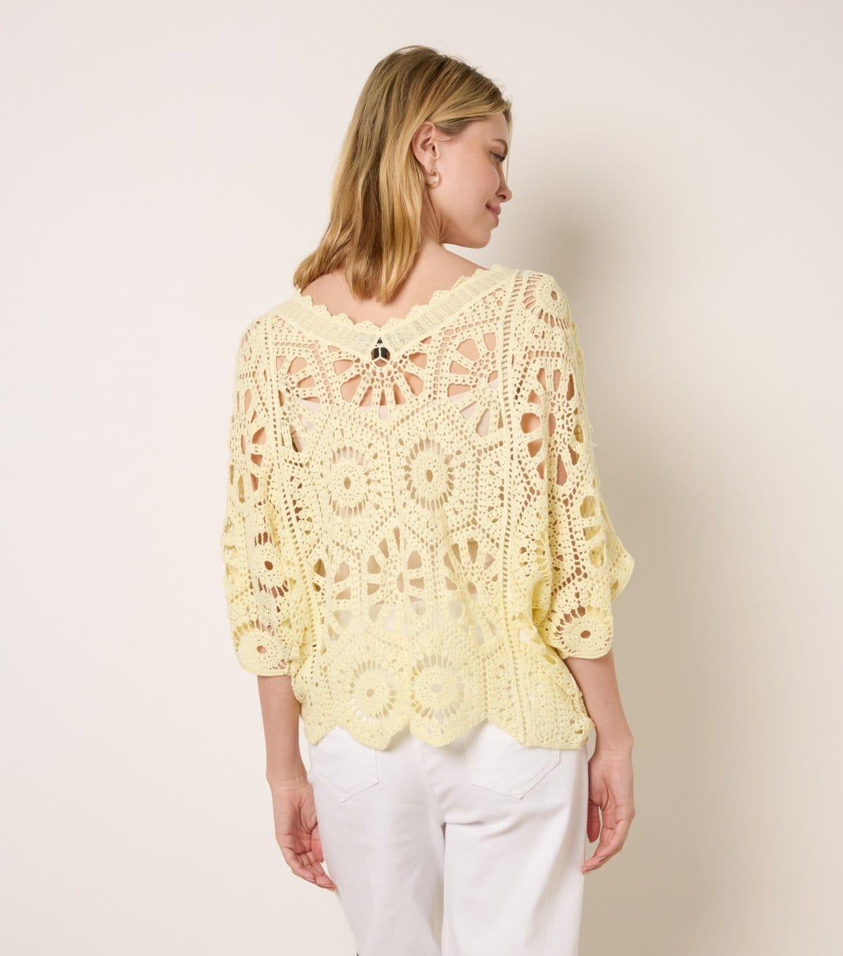 Blue Vanilla Women's Light Yellow Floral Pattern Crochet Top Blue Vanilla New Look - 4