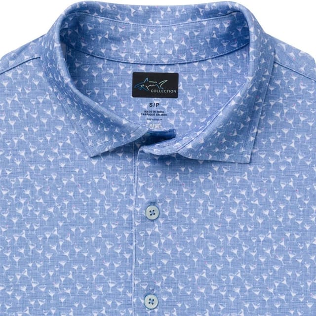 Greg Norman Greg Norman Men's Martini Brunch Golf Polo Shirt in Blue - 3