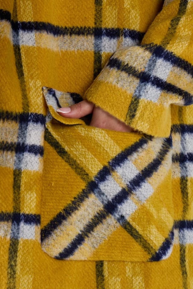 Shnoo Shnoo Women's Long Fleece Coat in Yellow - 3