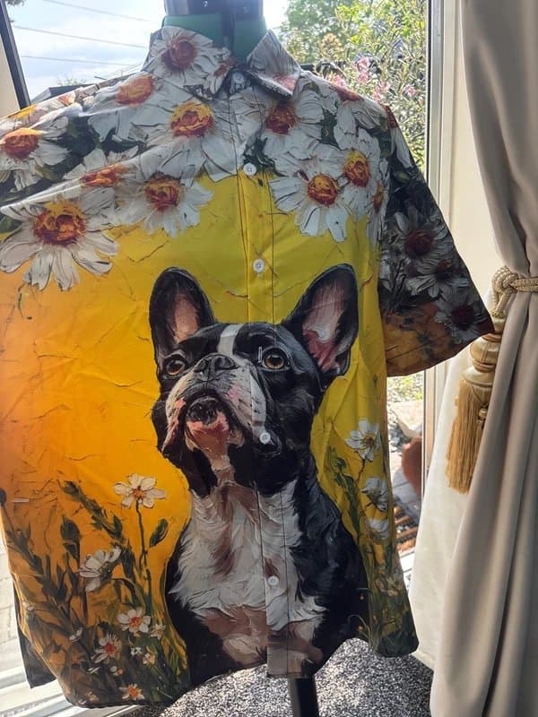 The Unbranded Brand Xxxl French dog great gift Hawaiian new shirt perfect holidays summer or stags