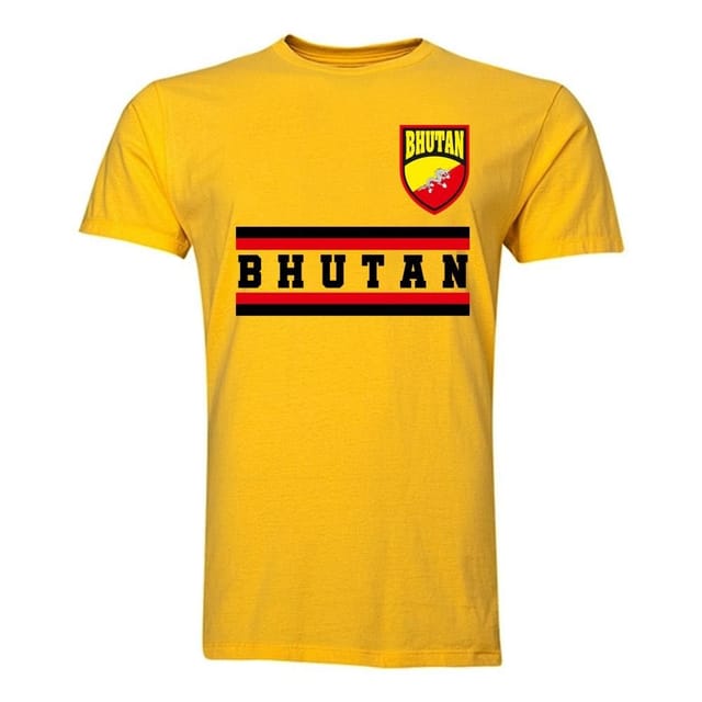 Bhutan Bhutan Men's Personalised Core Football Country T-Shirt in Yellow - 2