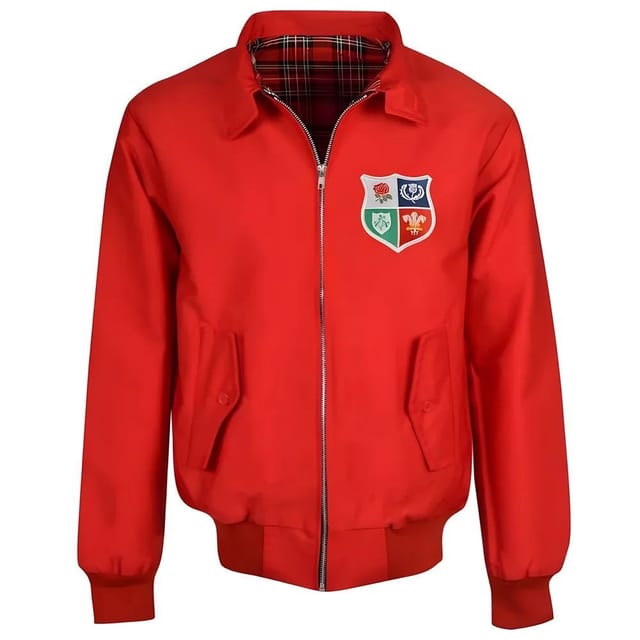 British and Irish Lions British and Irish Lions Men's Mens British & Irish Lions 1970's Red Harrington Jacket - 2
