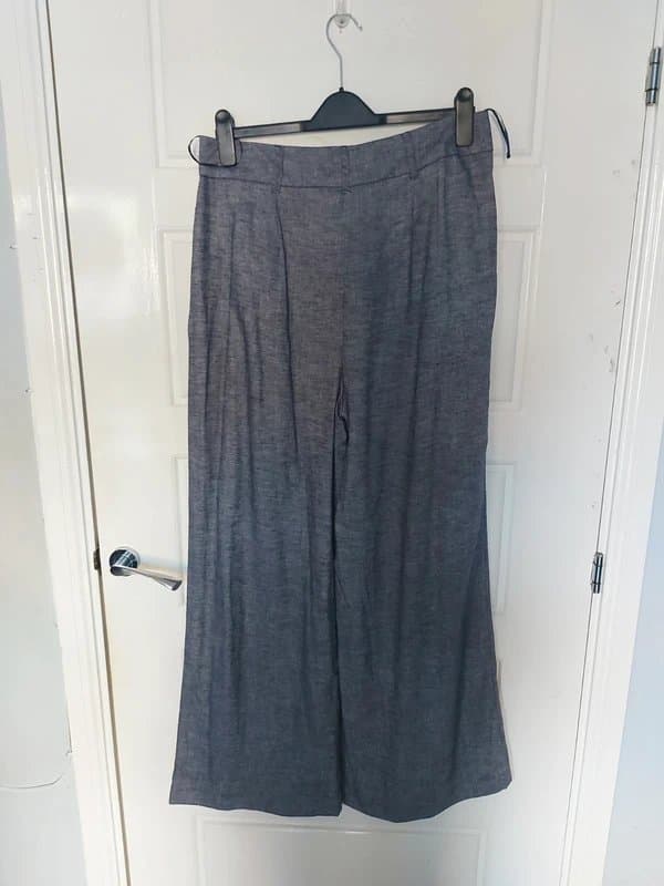 George Size 14 - George - Wide Leg Linen Blend Trousers - Brand New with Tags