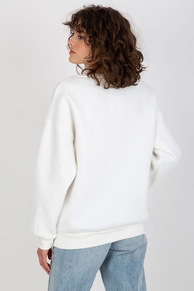 Love Lace Love Lace Women's Embroidered Cotton Elastane Crew Sweatshirt Style 216191 in White - 3