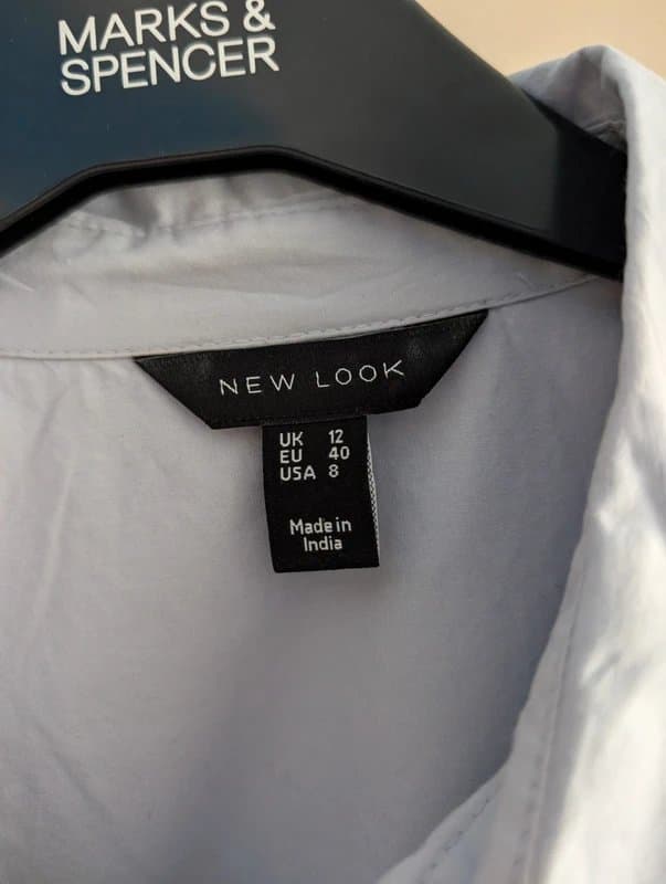 New Look New Look Blue floral shirt size 12