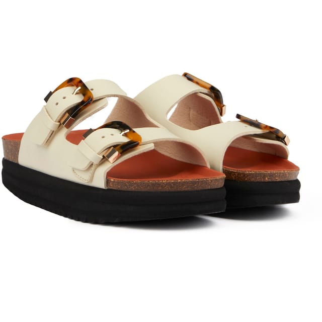 V.GAN V.GAN Women's Plum Footbed Tortoiseshell Sandals in Natural - 2