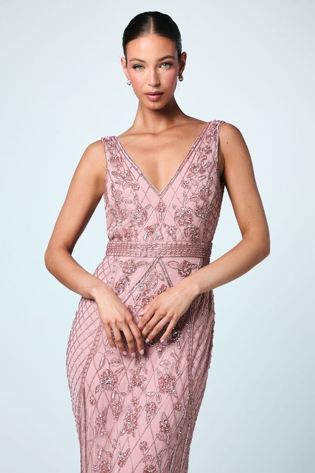 Coast Coast Women's Plunge Floral Embellished Bridesmaid Dress in Blush - 2