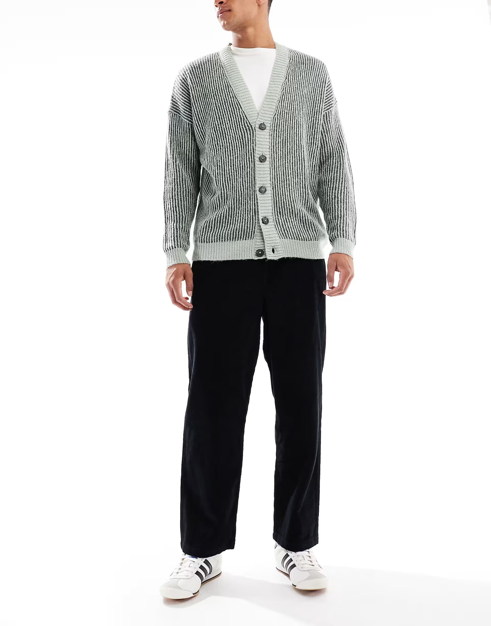 ASOS ASOS DESIGN oversized tapered pull on trousers in black corduroy