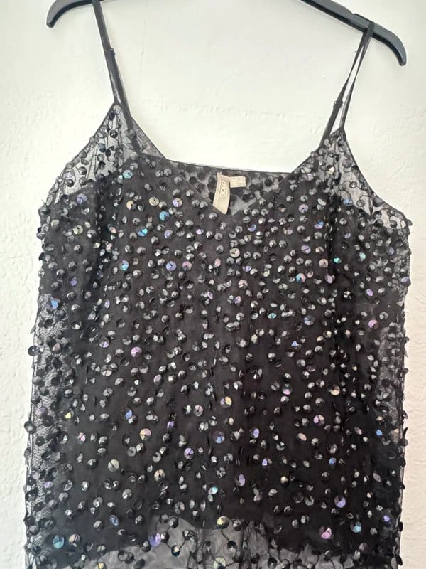 ASOS Black Sequin Cami Top