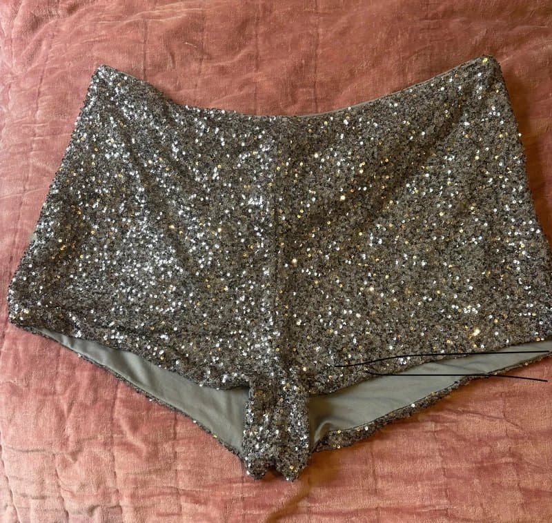 Never Fully Dressed Never Fully Dressed silver sequin shorts. Boho. Party. Festive.