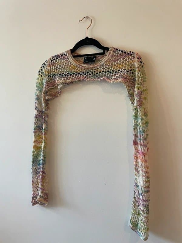 ASOS Design Crochet rainbow sleeves