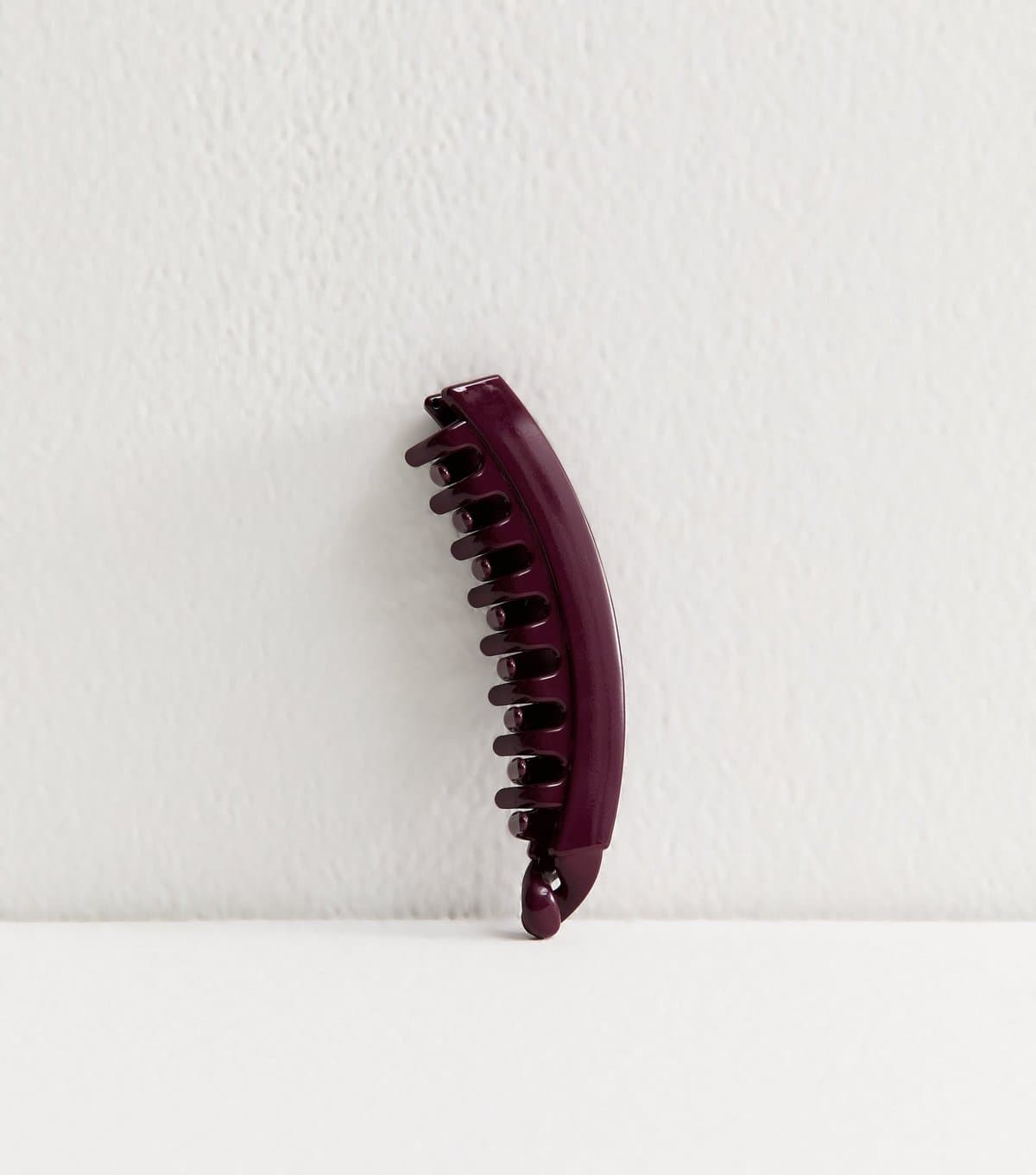 New Look Dark Burgundy Curved Hair Claw Clip New Look