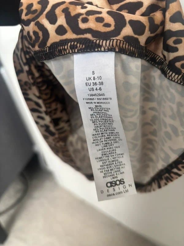 ASOS Design Slinky leopard print boat neck strappy top