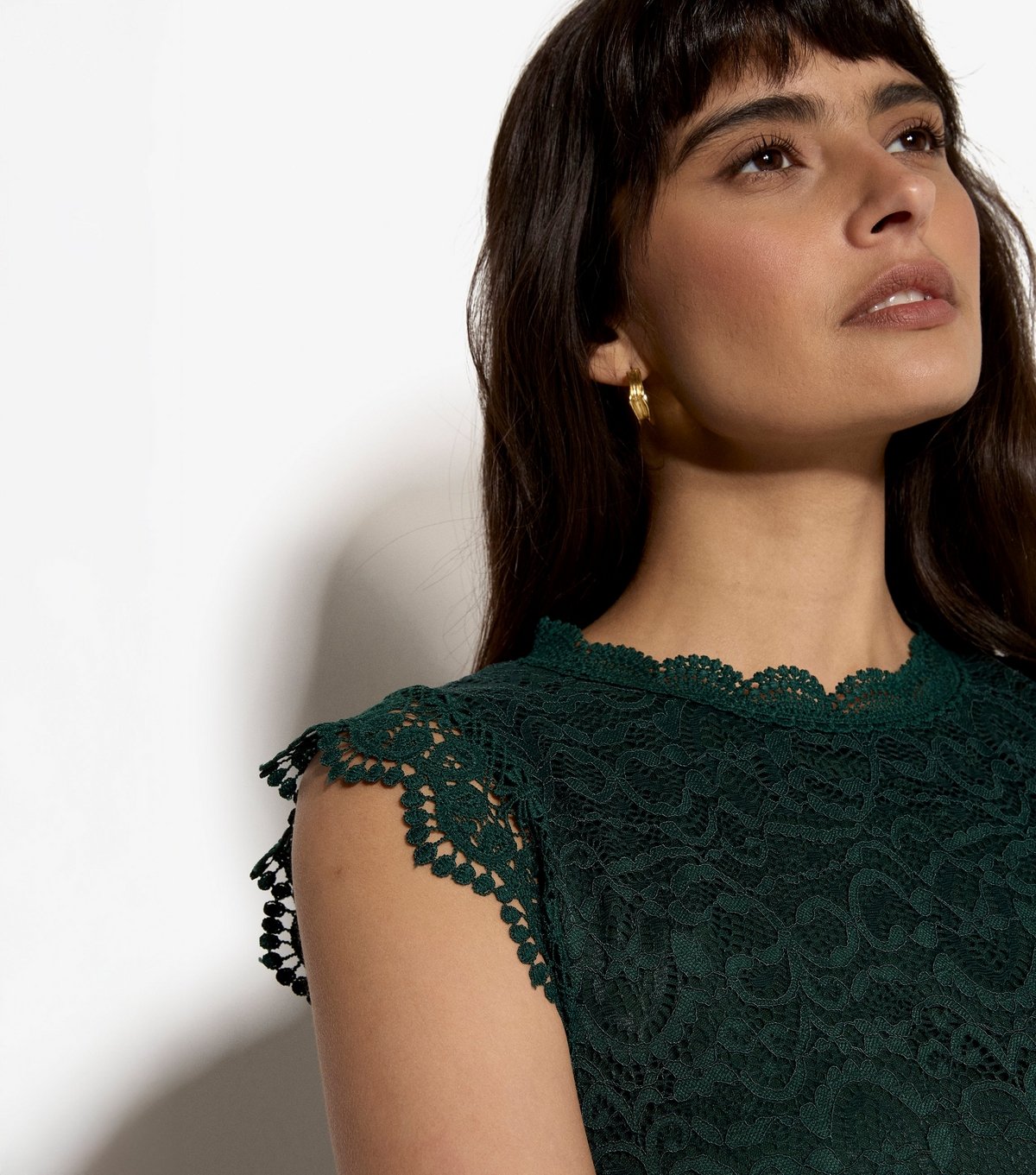 Apricot Women's Dark Green Lace High Neck Top Apricot New Look - 2