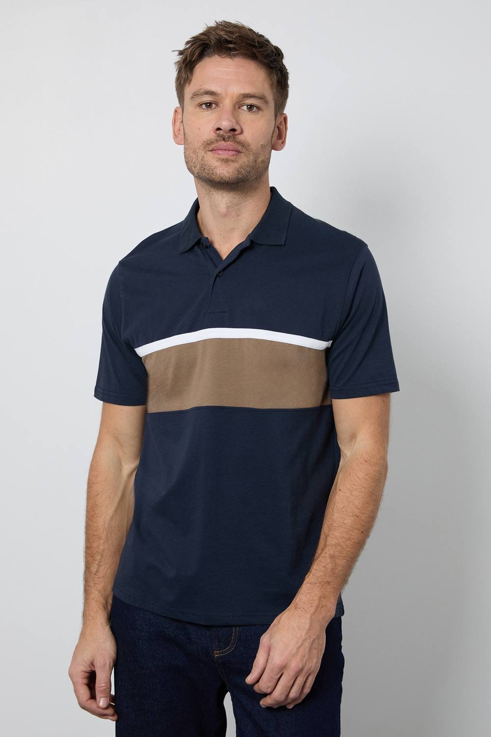 Burton Burton Men's Navy Chest Stripe Polo Shirt - 2