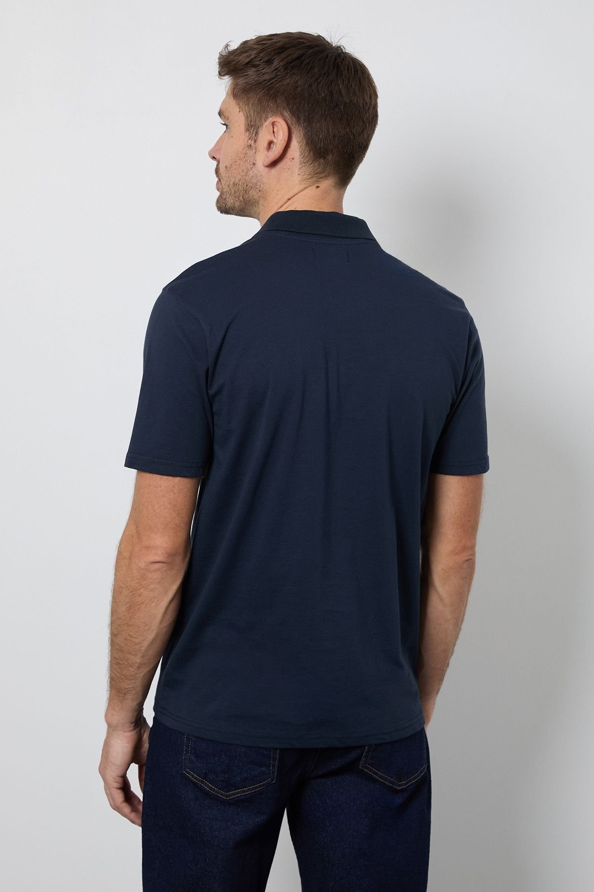 Burton Burton Men's Navy Chest Stripe Polo Shirt - 3