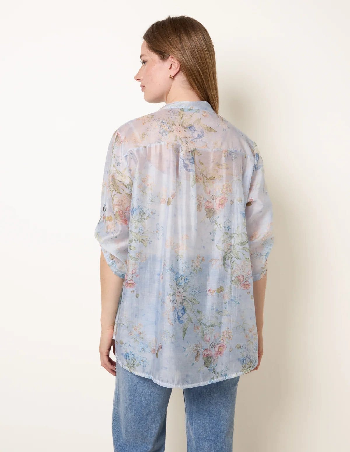 Blue Vanilla Sheer Floral Shirt - 4
