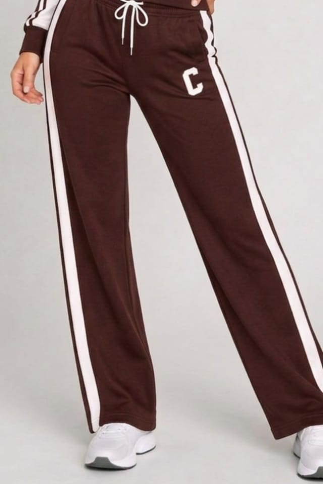 STYLEWISE STYLEWISE Women's Fleece Co-ord Zip-Up Jacket & Jogger Set in Brown - 3