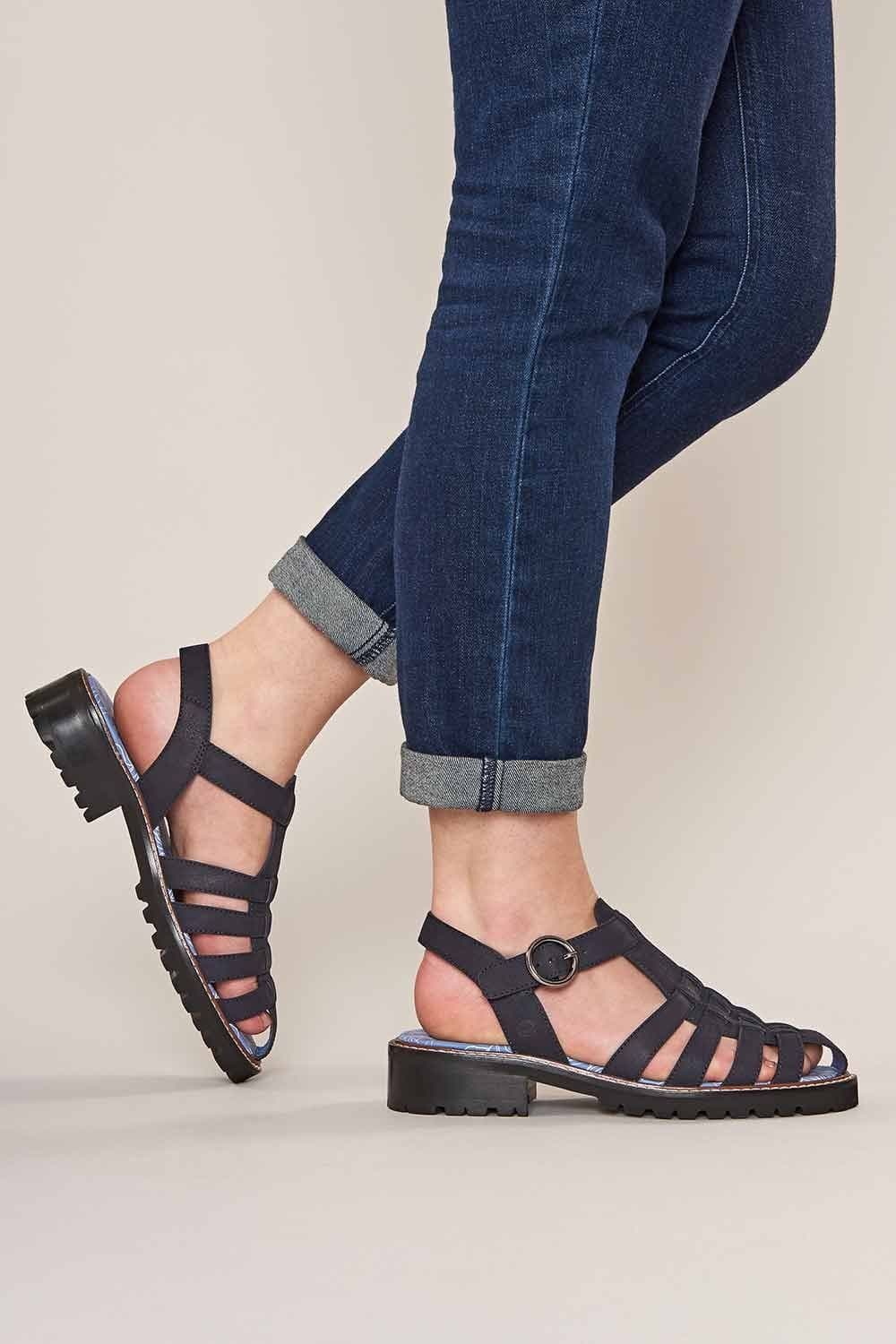 Moshulu Moshulu Women's Kynance Fisherman Sandals in Dark Blue