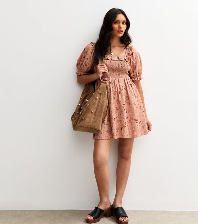 New Look Women's Pink Cowgirl Print Frilly Trim Mini Dress New Look - 2