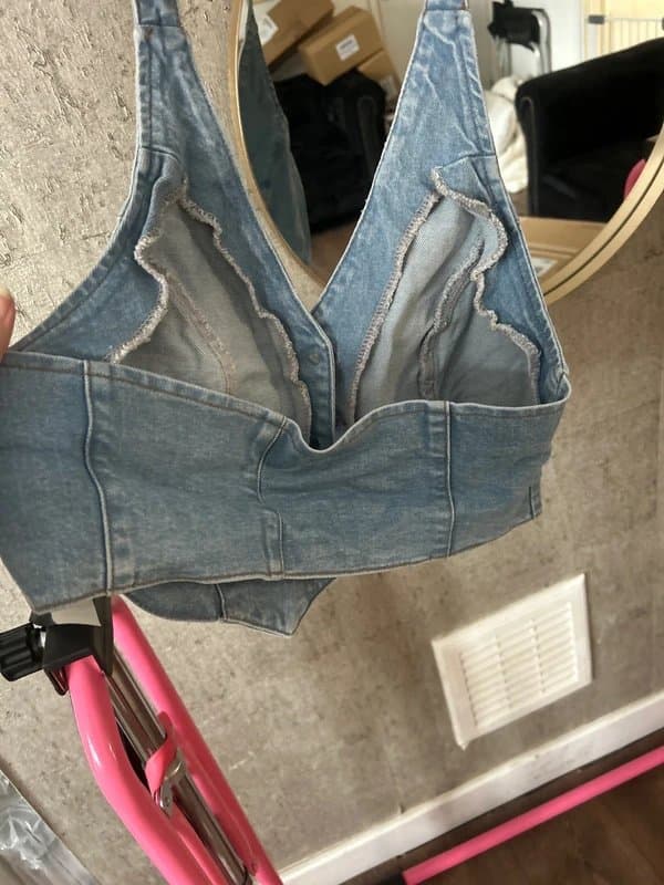 ASOS Design Halter neck denim waistcoat