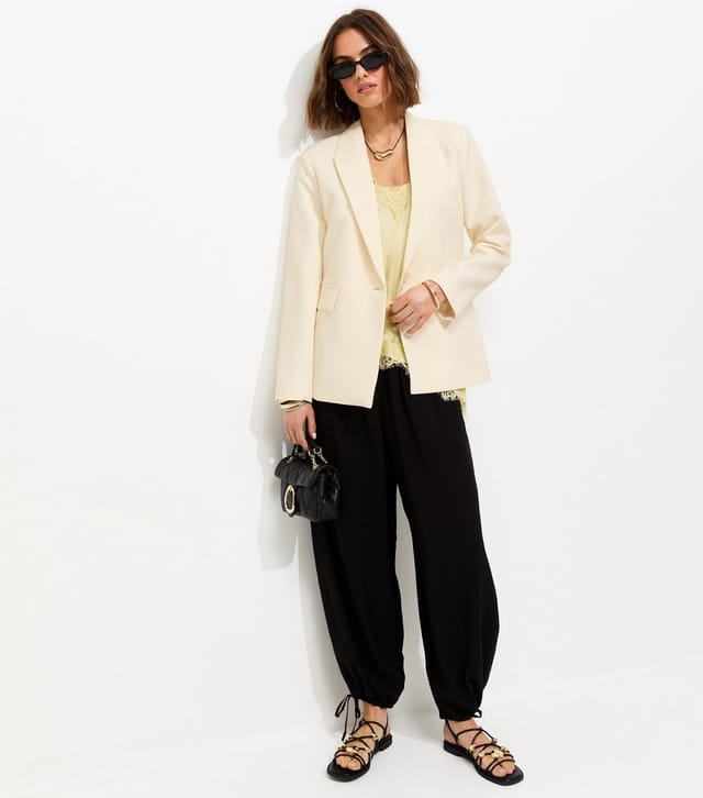 New Look Women's Off White Single Breasted Blazer Jacket New Look - 3
