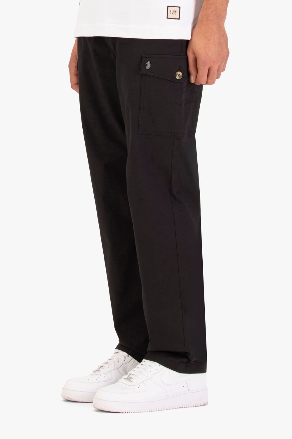 Luke 1977 Luke 1977 Men's Relaxed Future Cargo Trousers in Black - 3