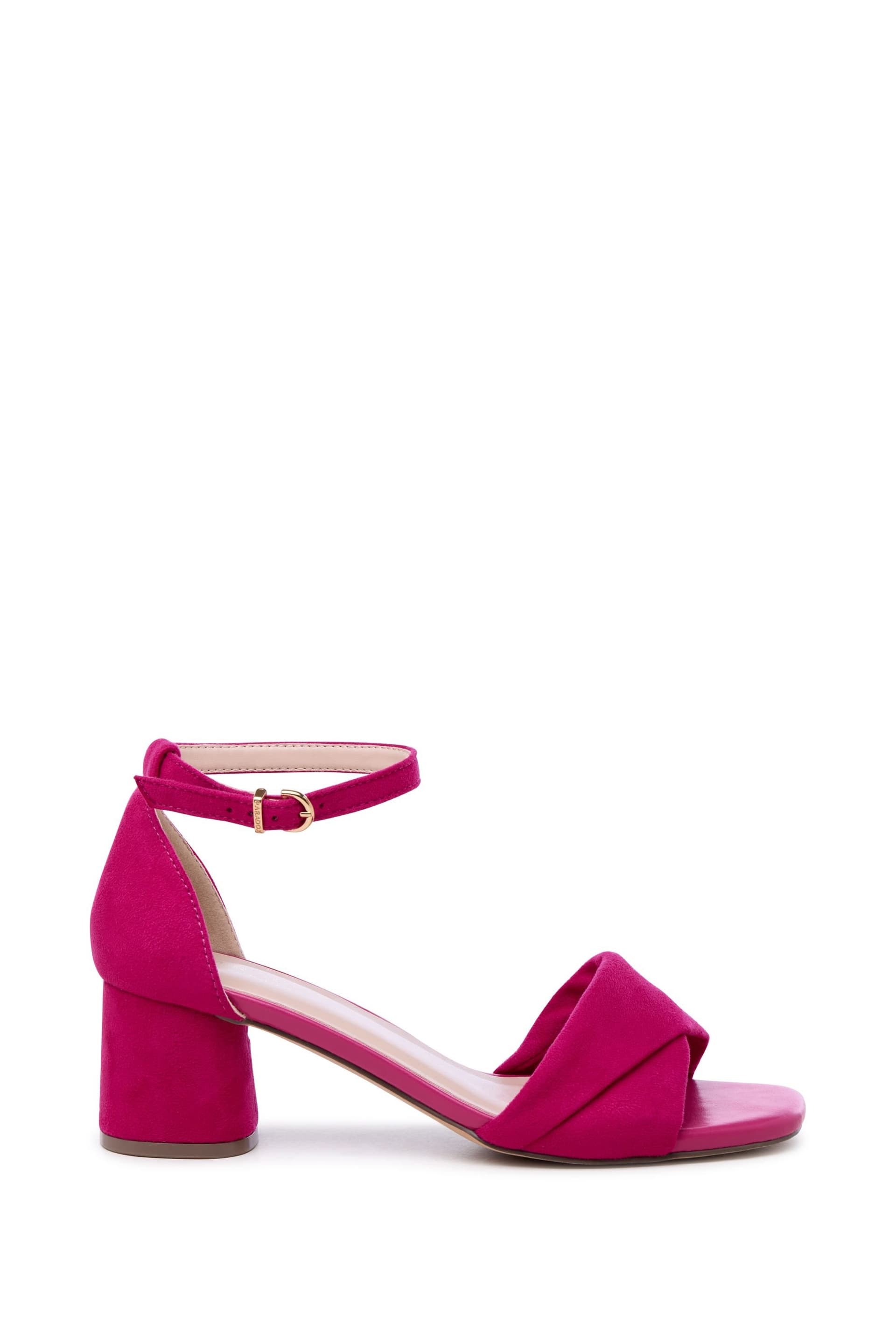 Paradox London Paradox London Women's Maxine' Block Heel Ankle Strap Sandals in Fuchsia