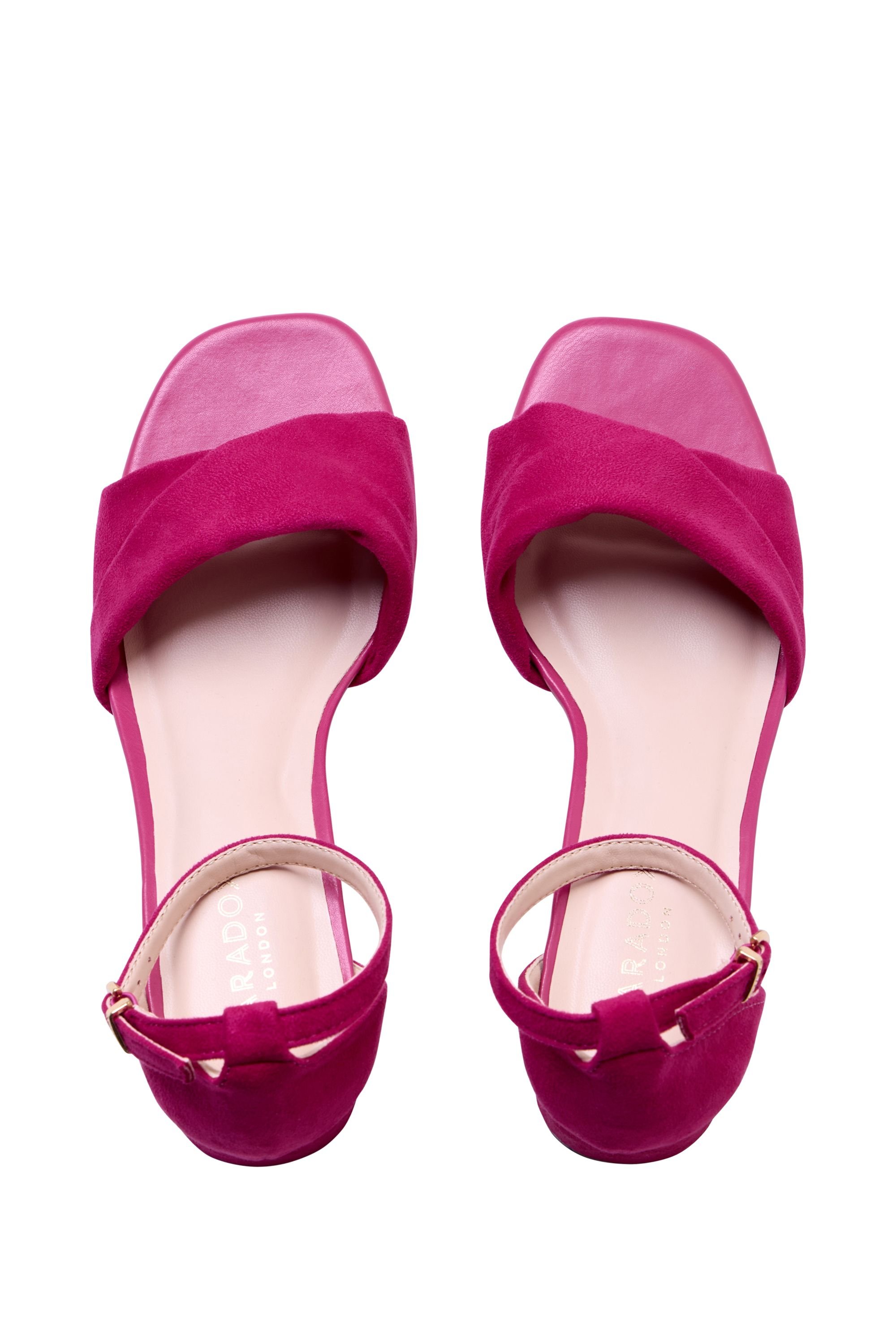Paradox London Paradox London Women's Maxine' Block Heel Ankle Strap Sandals in Fuchsia - 3