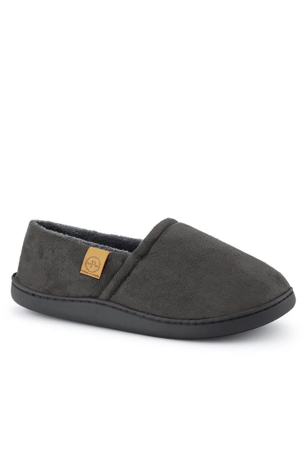 Pavers Pavers Men's Warm Full Slippers in Grey