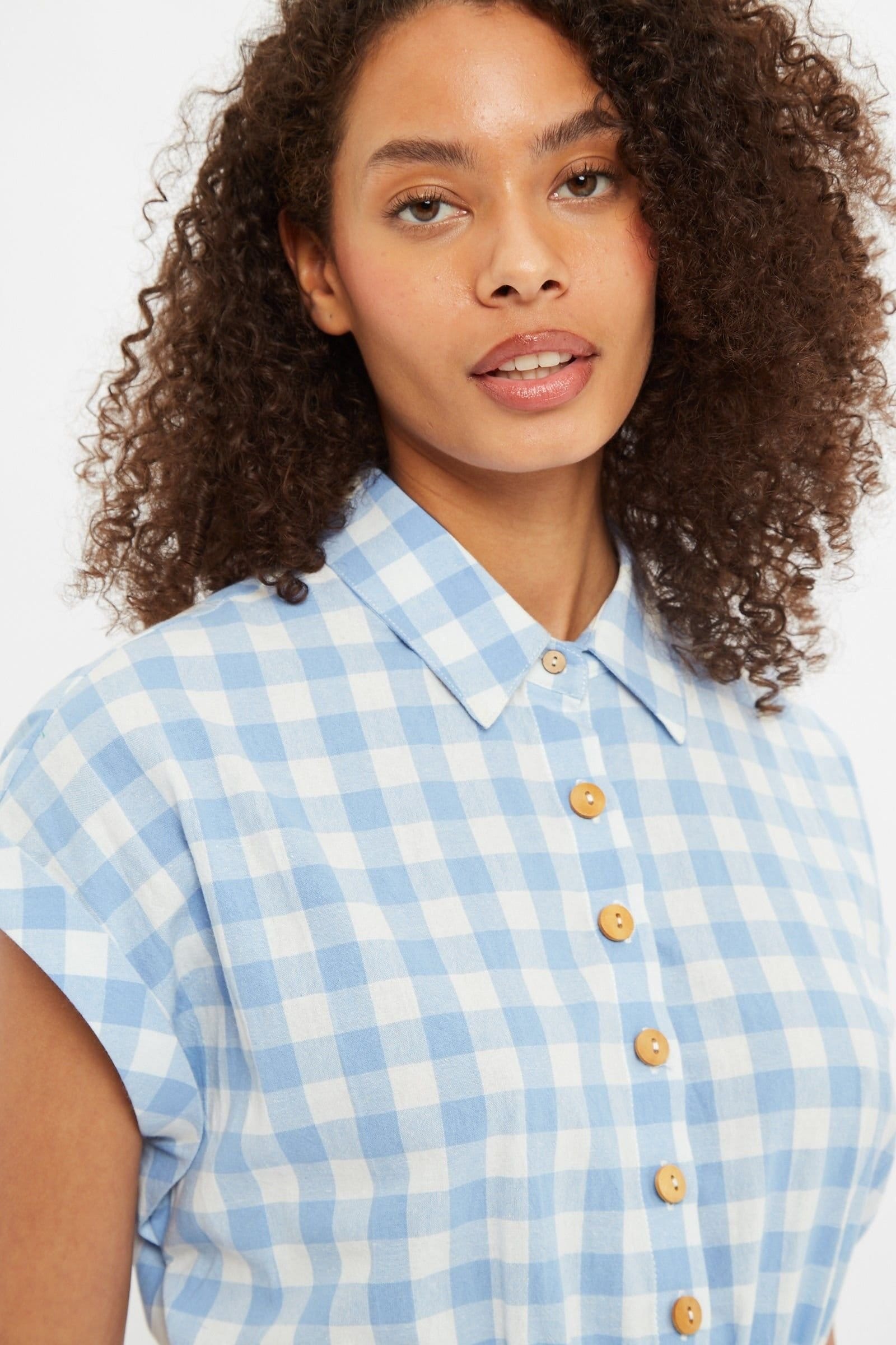 Louche Louche Women's Addie Picnic Check Playsuit In Blue - 4