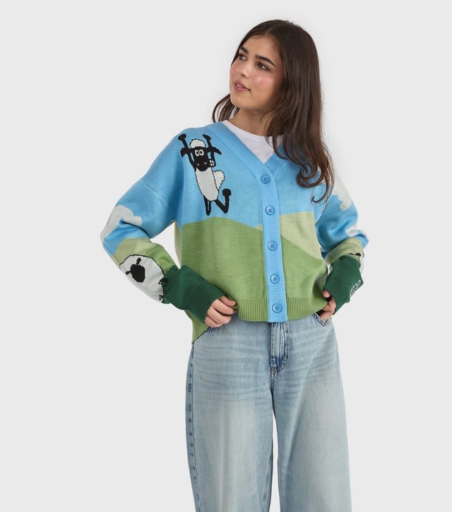 Skinnydip Women's Blue Shaun The Sheep Knitted Cardigan Skinnydip New Look - 2