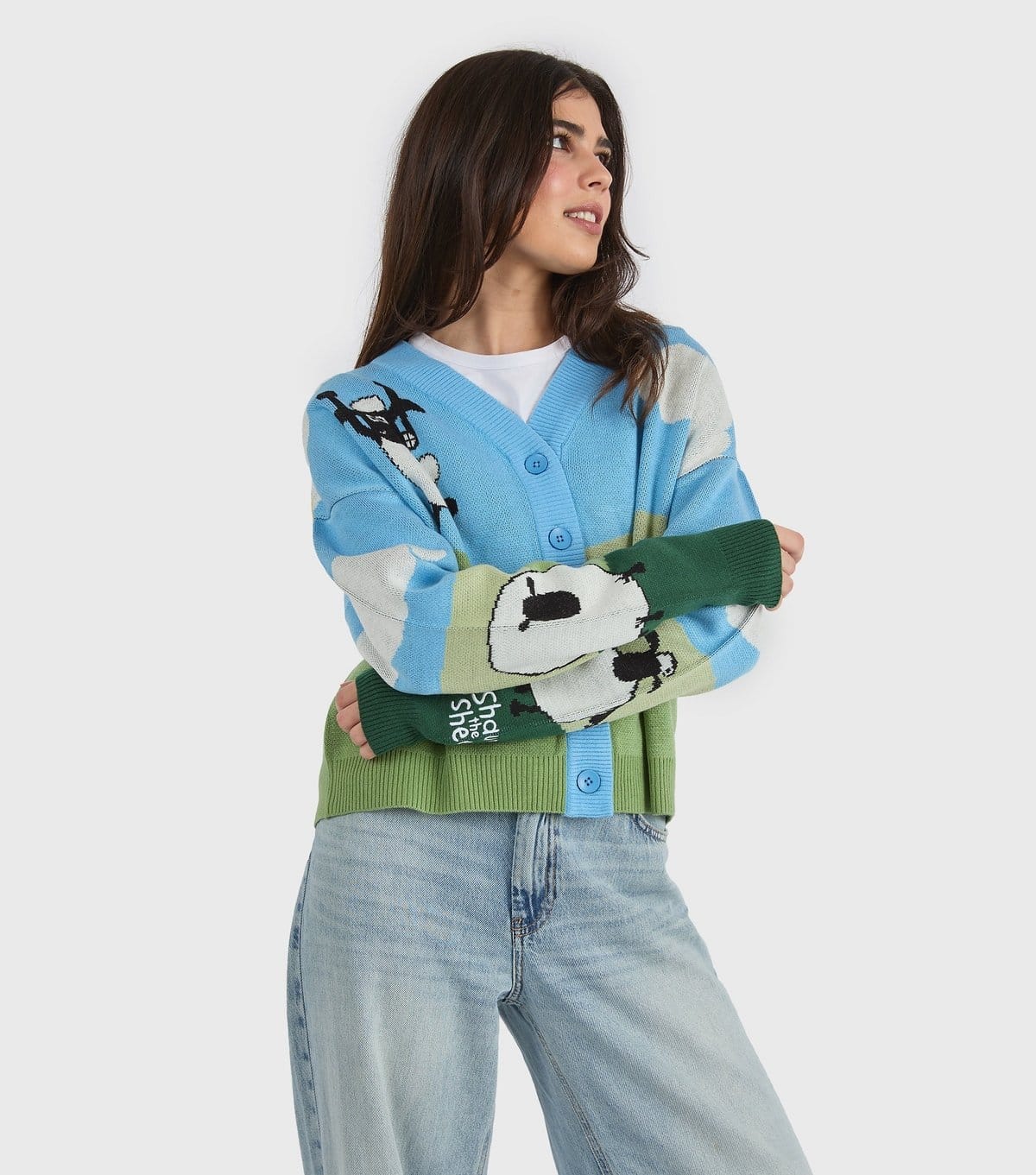 Skinnydip Women's Blue Shaun The Sheep Knitted Cardigan Skinnydip New Look - 4