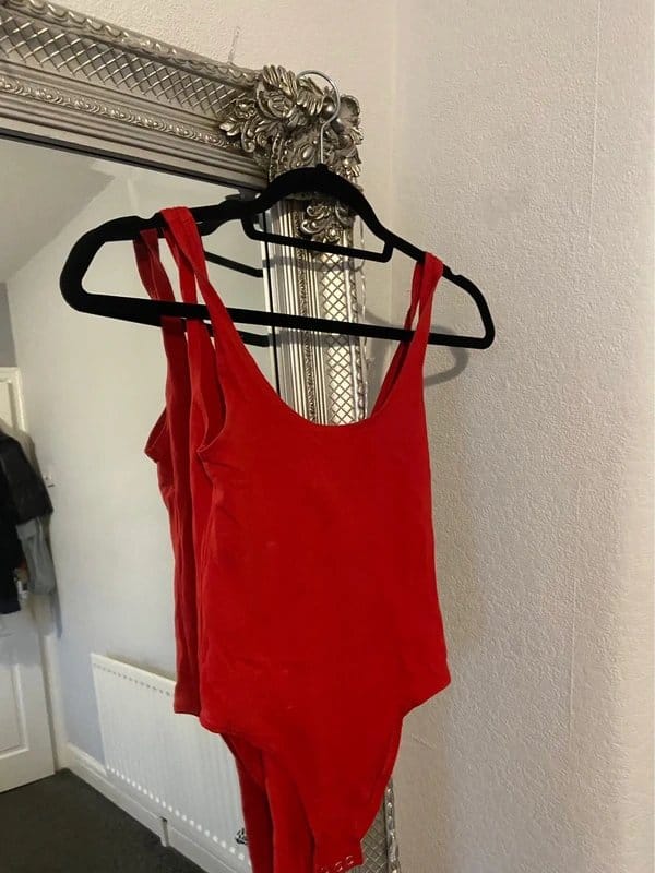 Topshop Red Bodysuit