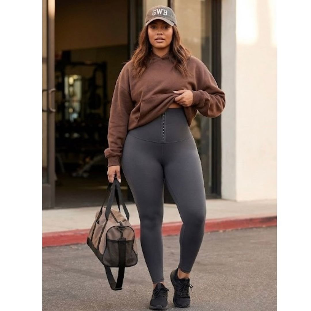 GWB Shapewear GWB Shapewear Women's Grey High-Waisted Tummy Control Butt Lifting Leggings - 3