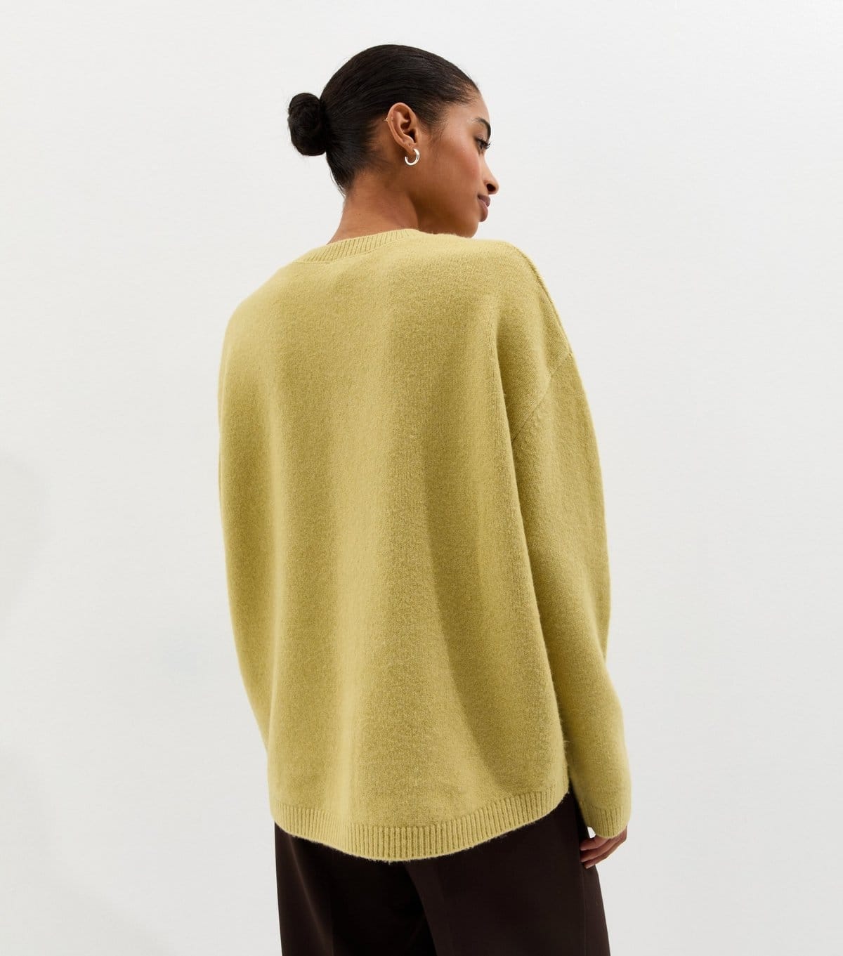 New Look Women's Bright Green V-Neck Boyfriend Cardigan New Look - 4